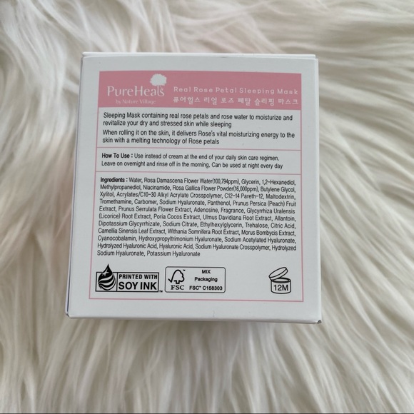 PureHeals by Nature Village Real Rose Petal Sleeping Mask 3.53oz - Picture 5 of 6